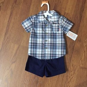 Two piece shirt and short set